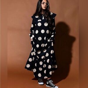 Dressed in LALA Black and White Polka Dot Maxi  Doing What I Damn Well Please